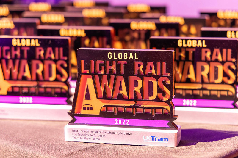 A coveted Global Light Rail Awards trophy