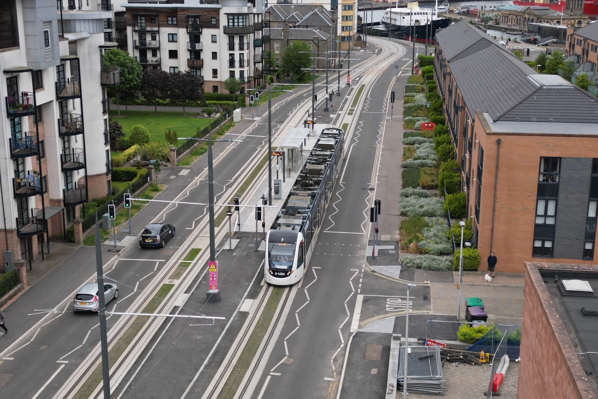 Edinburgh's trams traverse the newest Newhaven extension (ET)