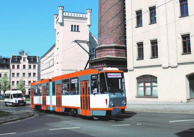 A Görlitz Tatra KT4D tram in the latest livery. (MN