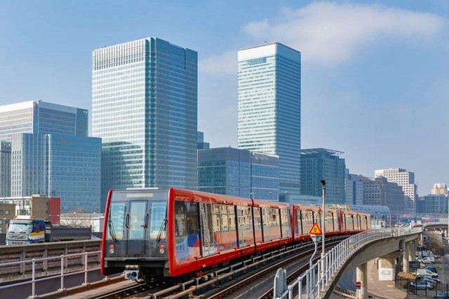 The DLR was opened in 1987 to serve the London Docklands redevelopment area. (DLR