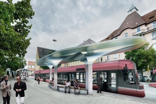 An impression of how the Regensburg tramway may look. (Stadt Regensburg)