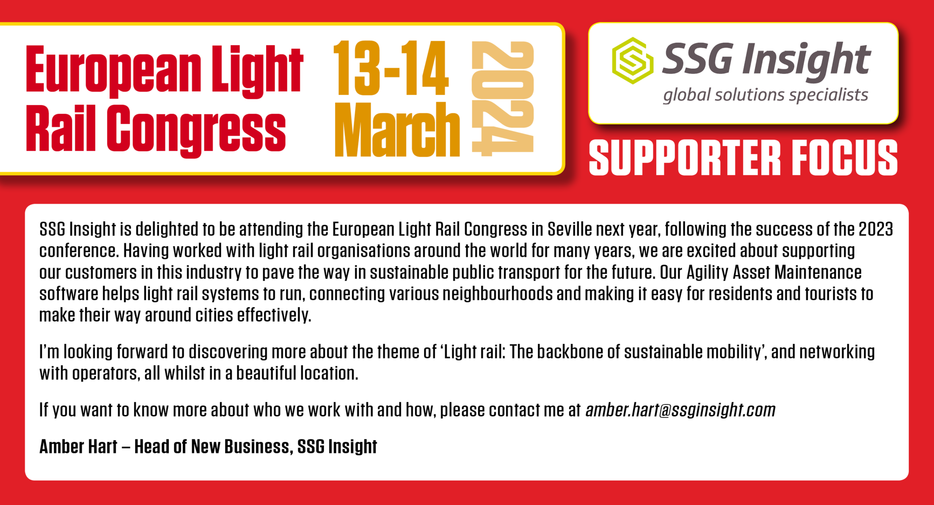 2024 European Light Rail Congress will be held in Seville on 13/14 March 2024