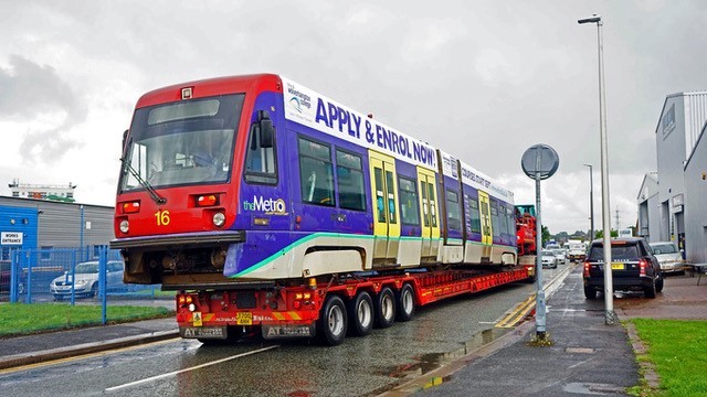 Midlands Metro 16 was moved by Alleys' low loader. (G. Prior