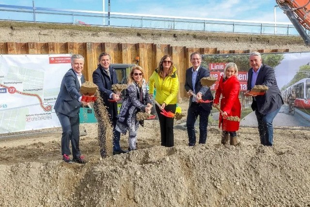 On 14 February there was a groundbreaking ceremony for what will become tram line 27 in the Austrian capital.